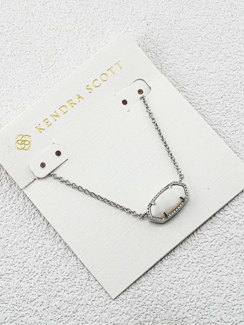 Kendra Scott Silver White Stone Elisa Necklace